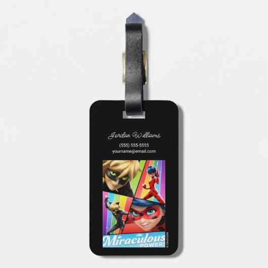 Ladybug & Cat Noir | Wunderbarer Power! Gepäckanhänger (Rückseite vertikal)