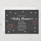 Ladybug Chalkboard Dots Baby Shower Einladungen (Vorderseite)