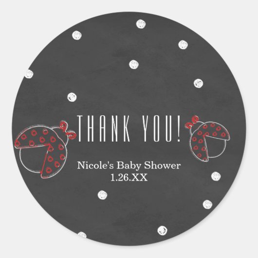 Ladybug Chalkboard Dots Chalk Gefälligers Stickers (Vorderseite)