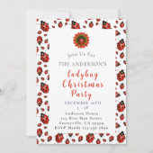 Ladybug Christmas Party Einladung (Vorderseite)