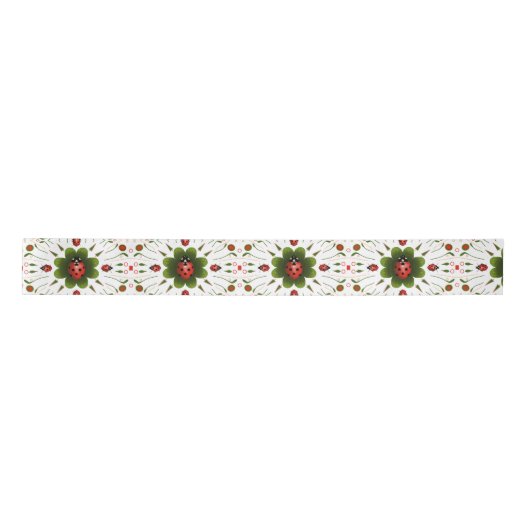 Ladybug Christmas Satin Ribbon Satinband (Vorderseite)