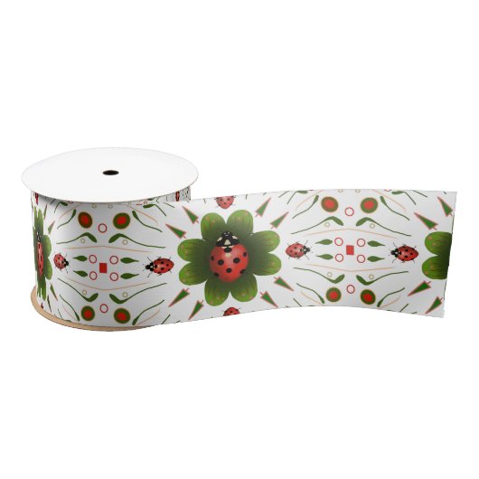 Ladybug Christmas Satin Ribbon Satinband (Spule)