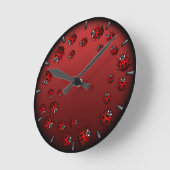 Ladybug Clock Cute Ladybug Ladybird Bug Wall Clock Runde Wanduhr (Winkel)