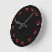 Ladybug Clock Cute Ladybug Ladybird Bug Wall Clock Runde Wanduhr (Winkel)