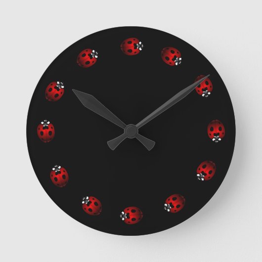 Ladybug Clock Cute Ladybug Ladybird Bug Wall Clock Runde Wanduhr (Vorderseite)