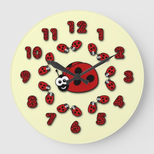 Ladybug Clock Große Wanduhr (Vorderseite)