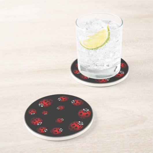 Ladybug Coasters Garden Bugs Coasters Decor Sandstein Untersetzer (Seite)