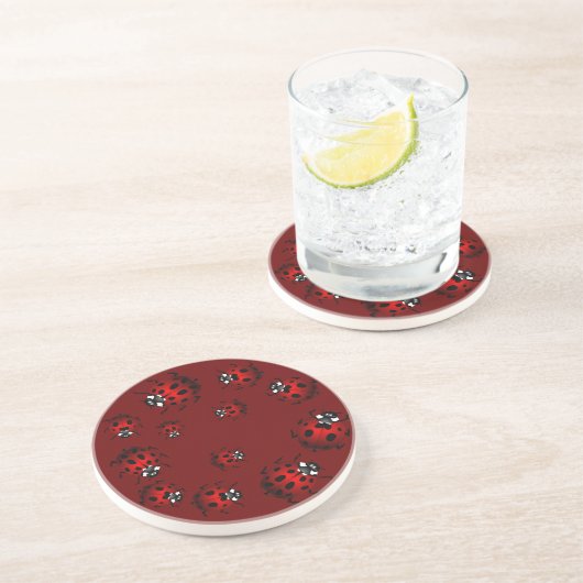 Ladybug Coasters Garden Bugs Coasters Decor Sandstein Untersetzer (Seite)