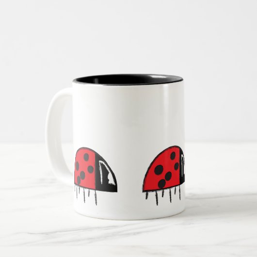 Ladybug Coffee Cup Zweifarbige Tasse (Vorderseite Links)