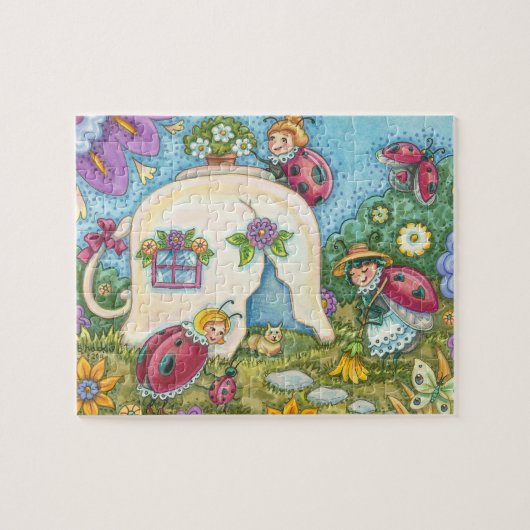 Ladybug Cottage Interlocking PUZZLE (Horizontal)