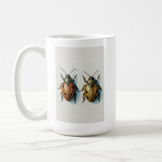 Ladybug Couple watercolor painting insect art Kaffeetasse (Links)