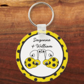 Ladybug Couple Yellow Keychain Schlüsselanhänger (Vorderseite)