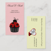 Ladybug Cupcake Business Card Visitenkarte (Vorne/Hinten)