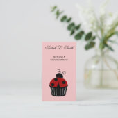 Ladybug Cupcake Business Card Visitenkarte (Stehend Vorderseite)