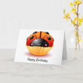 Ladybug Cupcake Geburtstagskarte Karte (Gelbe Blume)