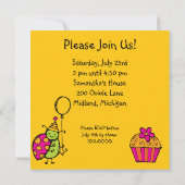 Ladybug Cupcake individuelle Einladungen zum Gebur (Rückseite)