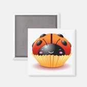 Ladybug Cupcake Magnet (Vorderseite/Rückseite)
