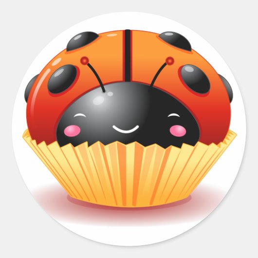 Ladybug Cupcake Sticker (Vorderseite)