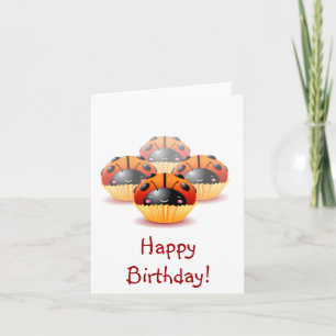 Ladybug Cupcakes Geburtstagskarte Karte