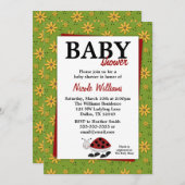Ladybug Daisies Babydusche Einladungen (Vorne/Hinten)