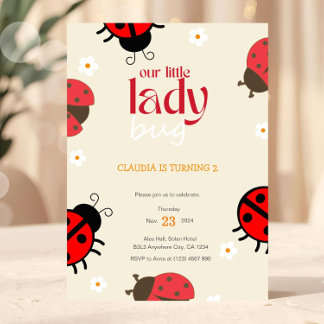 Ladybug Daisy Birthday Einladung Little Bug Party