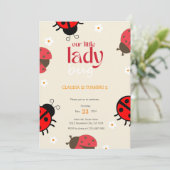 Ladybug Daisy Birthday Einladung Little Bug Party (Stehend Vorderseite)