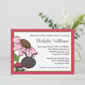 Ladybug Daisy Polka Dot Baby Dusche Einladung (Stehend Vorderseite)