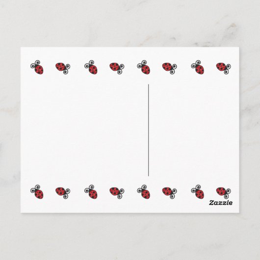 Ladybug Danke Postkarte (Rückseite)
