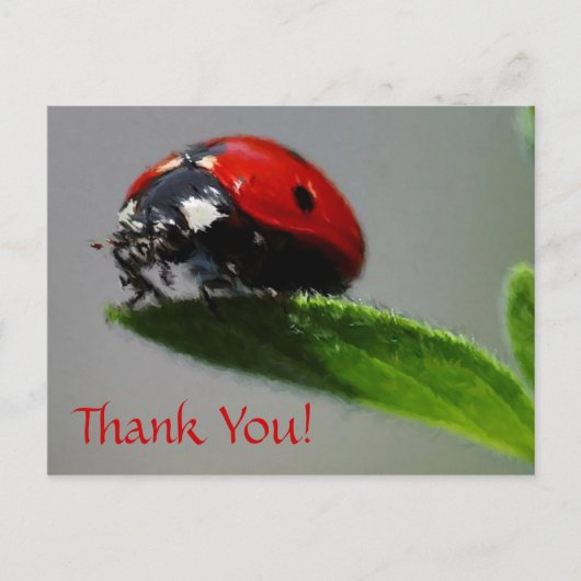 LadyBug Danke! Postkarte (Vorderseite)