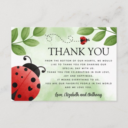 Ladybug Dankeschön Karte (Vorderseite)