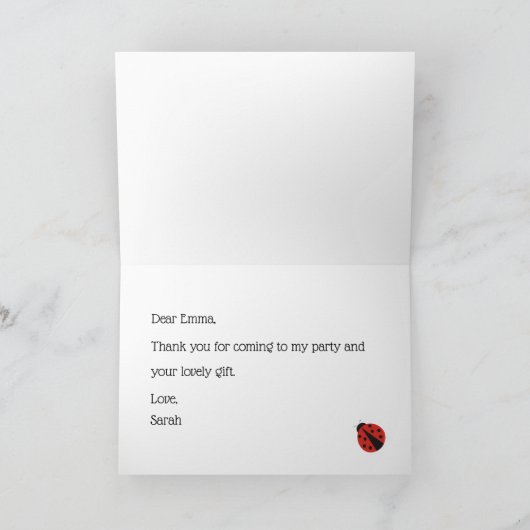 Ladybug Dankeschön Karte (Innenseite)