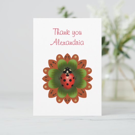 Ladybug Dankeschön Karte (Stehend Vorderseite)