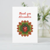 Ladybug Dankeskarte (Stehend Vorderseite)