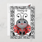 Ladybug denken Sie an Ihre Postkarte (Vorne/Hinten)