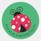 Ladybug Design Classic Round Sticker (Vorderseite)