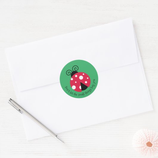 Ladybug Design Classic Round Sticker (Umschlag)