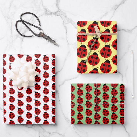 Ladybug Design Geschenkpapier Set (Vorderseite)