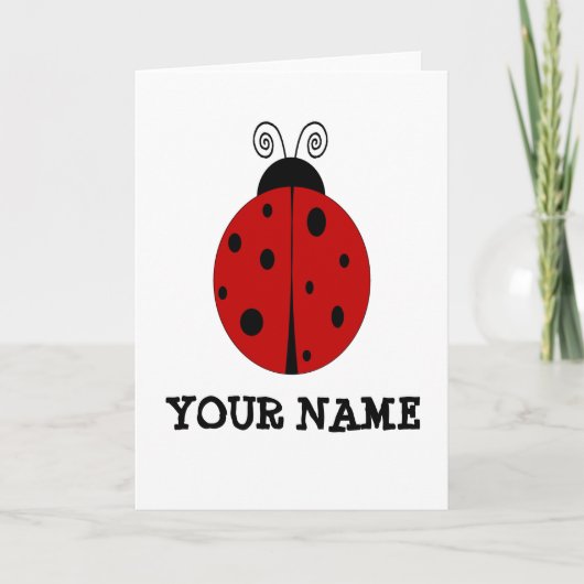 LADYBUG-Design mit JEDEM NAME Karte (Vorderseite)