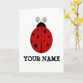 LADYBUG-Design mit JEDEM NAME Karte (Gelbe Blume)