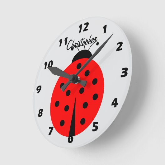 Ladybug Design Personalised Runde Wanduhr (Winkel)