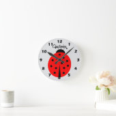 Ladybug Design Personalised Runde Wanduhr (Zuhause)