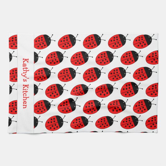 Ladybug Design Personalisiert Geschirrtuch (Horizontal)