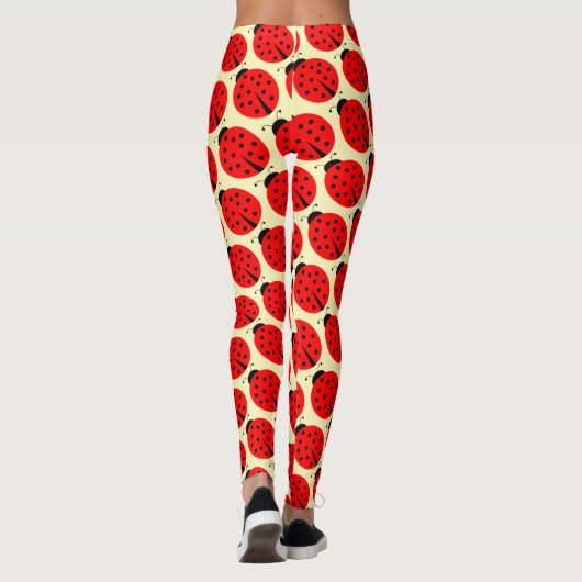 Ladybug Design Sie wählen Hintergrundfarbe Leggings (Rückseite)