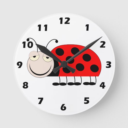 Ladybug Design Wall Clock Runde Wanduhr (Vorderseite)