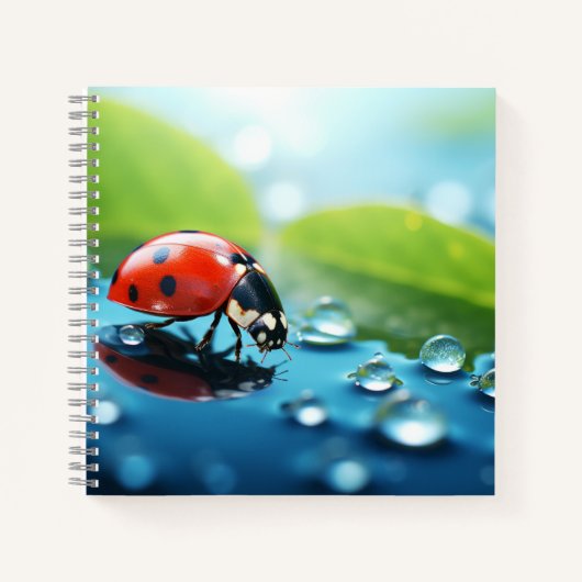 Ladybug Dewdrop Nature Serene Tranquil Notizblock (Vorderseite)