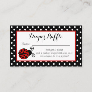 Ladybug Diaper Raffle Ticket Begleitkarte