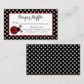 Ladybug Diaper Raffle Ticket Begleitkarte (Vorne/Hinten)