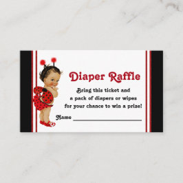 Ladybug Diaper Raffle Tickets Ethnic Baby Girl Begleitkarte