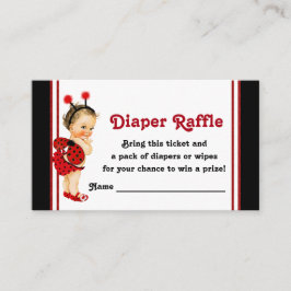 Ladybug Diaper Raffle Tickets Girl Baby Dusche Begleitkarte