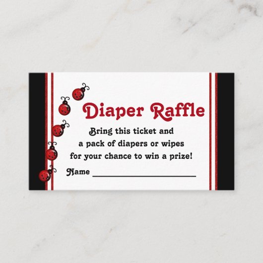 Ladybug Diaper Raffles Tickets Begleitkarte (Vorderseite)